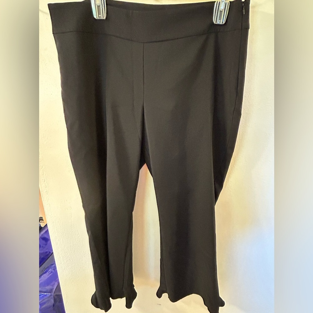 INC Ruffle Pants Black Size 18